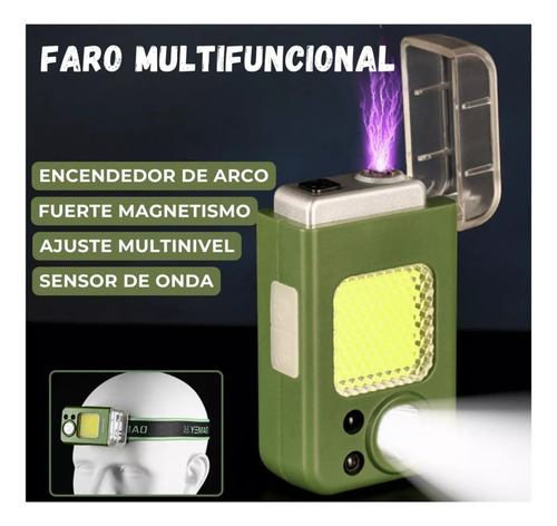 Linterna Bossney De Cabeza Con Sensor Encendedor Recargable