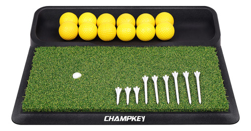 Champkey Tapete Profesional Golf Bandeja Bola Practica Goma