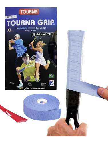 Overgrip Unique Tourna Grip Original Rolo 10un Azul Promoção