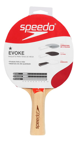 Raquete De Tenis De Mesa Speedo Evoke Ping Pong Cor Vermelho/preto Tipo De Cabo Fl (côncavo)
