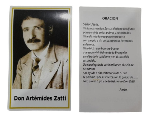 Estampas Zatti Don Artemides Santos Santoral Virgen X 100 Un