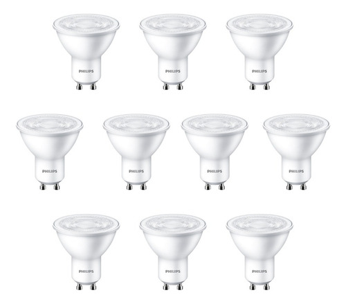 Pack 10 Unidades Ampolleta Led 3.8w (50w) Gu10 2700k 36°