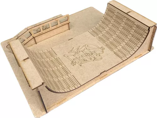 Pista / Rampa Skate Dedo Mdf 43 Cm X 20 Cm Para Brincar