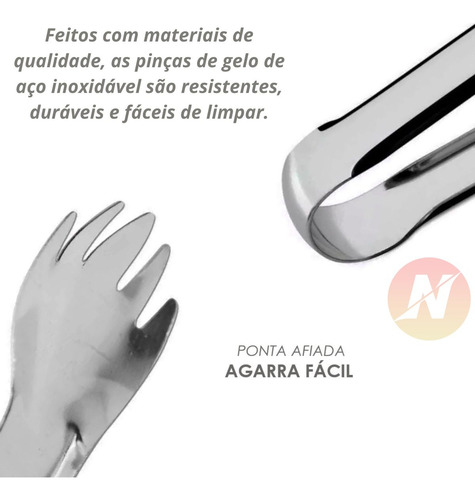 Pegador Gelo Inox Multiuso Carnes Frios Drinks Macarrão
