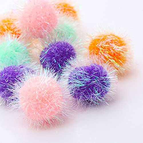 Osvela Cat Ball Toys Surtido De Colores Pom Pom Sparkle Fuzz