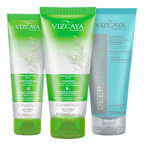  Kit Shampoo E Condicionador Cabelos Oleosos Vizcaya