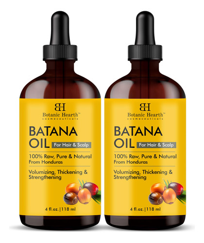 Aceite De Batana Botanic Hearth Crudo, 118 Ml, Para El Creci
