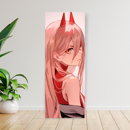 Imagen 5 de 8 de Cuadro Grande 30x80 Cm Chainsaw Man Power Espalda Animeras