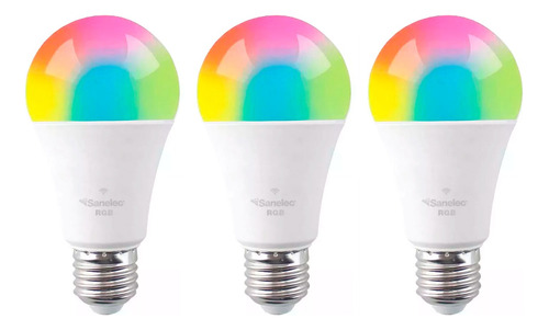 3 Focos Inteligente Led Rgb Multicolor 10w Control Por Wifi