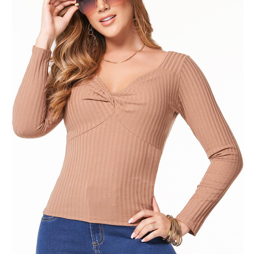 Blusa Camila Café Para Mujer Croydon