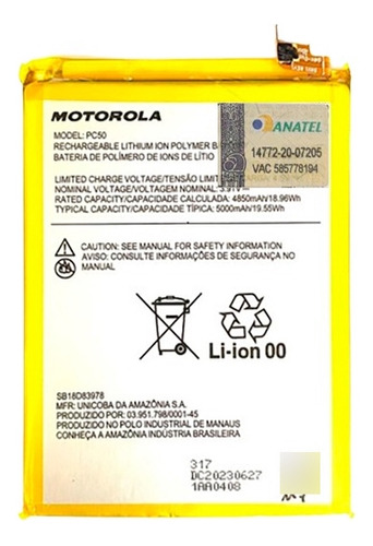 Bateria Motorola Pc50 Motorola G14 Pronto Envio