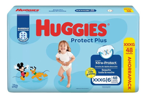 Huggies Protect Plus Xxxg  X 48 Uni (triple Xxxg / Talle 6 )