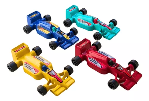 Kit 4 Carrinho Corrida Fórmula 1 Plástico Brinquedo Super F1