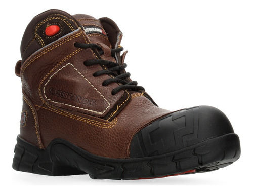 Bota De Trabajo Swissbrand Cafe Cintas Ajustables Hombre