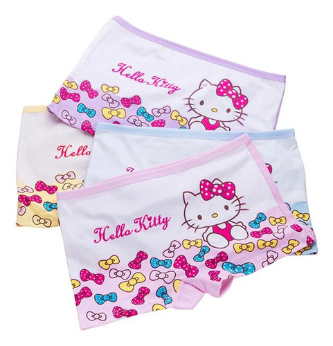 Bragas Hello Kitty Para Niñas, 4 Unidades/lote, 100% Algodón