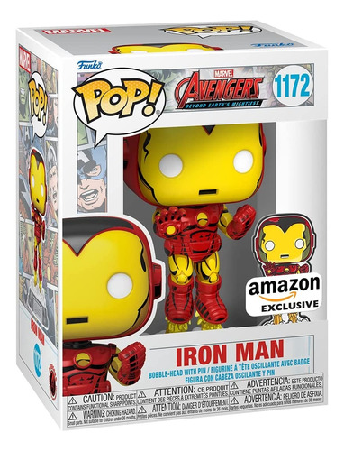 Funko Pop Marvel Figura Iron Man Avengers 60 Aniv Pin 1172