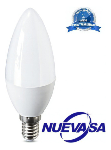 5 Focos Led Vela E14 Luz Blanca Ahorro Energía Alta Calidad Color de la luz Blanco