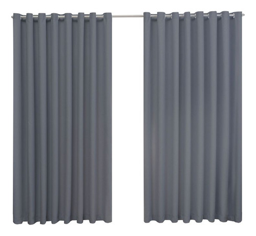 Cortina Decorativa Blekaute Blecaute Corta Luz 1,80x1,30 Cor Cinza