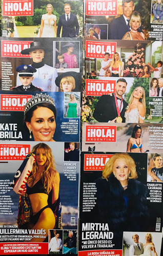 Pack 9 Revistas Hola Argentina Usadas Sin Crucigrama (Usado)