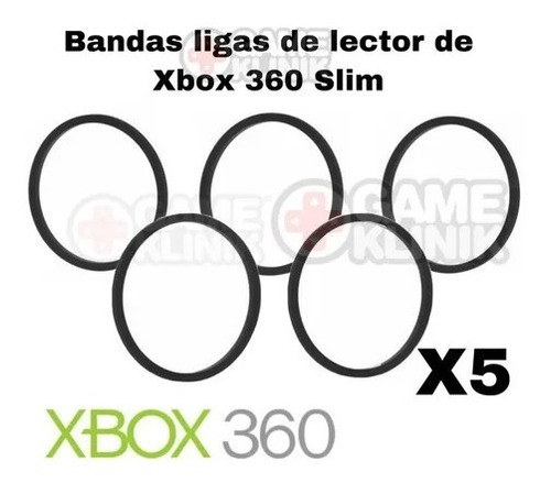 5 Ligas Bandas Xbox 360 Fat Slim Lector Bandeja Xbox Clasico