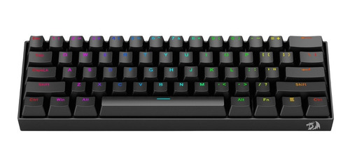 Imagen 3 de 7 de Teclado Gamer Mecanico 60% Redragon K630 Dragonborn Black