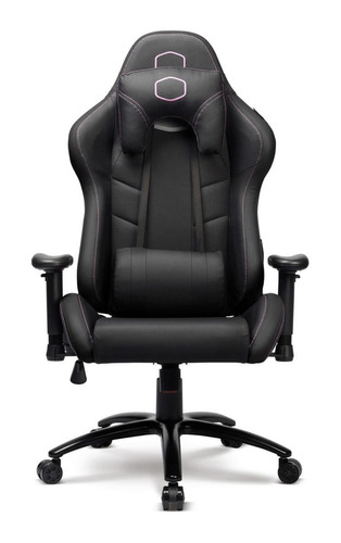 Silla de escritorio Cooler Master Caliber R2 gamer ergonómica  negra con tapizado de cuero sintético