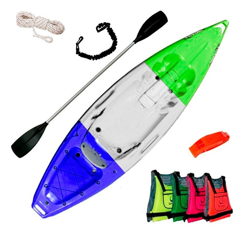 Kayak Sportkayak Maori + Remo Respaldo + Accesorios Color Azul\blanco\verde