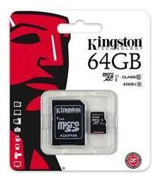 Tarjeta De Memoria Kingston Microsdxc 64gb Clase 10 G2 C/ada