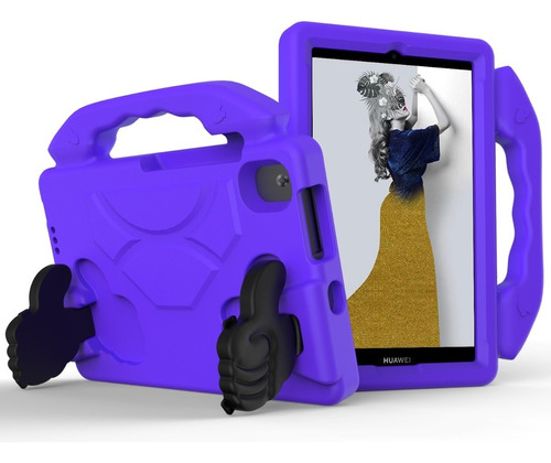 Funda  Para Lenovo Smart Tab M8 Niños Ok Goma Rudo Manitas Color Morado