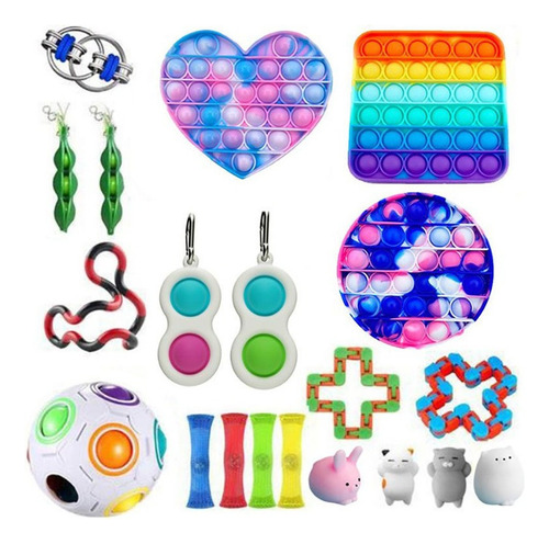 .. 20 Piezas Pop It Sensory Fidget Toys Set Aliviar