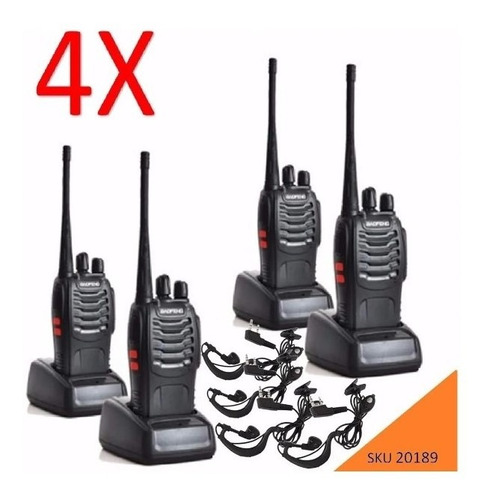 Pack 4 Radiotelefono Baofeng Pack Bf-888s 2 Vias - W01