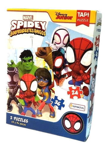 Spidey Y Sus Amigos Marvel Spiderman 2 Puzzles 24-36 Piezas 