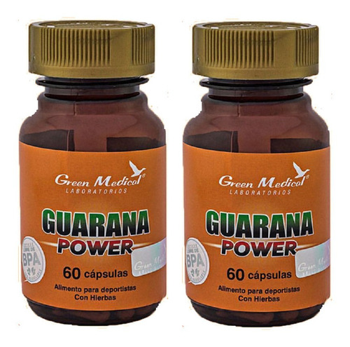 Guarana Power Gm 2 Fcos 120 Cap. Energizante Físico + Mental Sabor Natural/ 2 Frascos