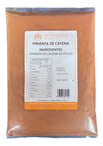 Pimienta Cayena Cayenne En Polvo Premium 100 Gramos