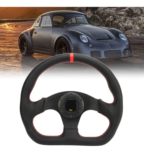 Volante De Coche Tipo D, Marco Negro, Cuero, Deportivo, Para