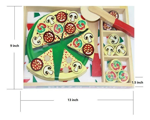 K Juguete De Pizza De Madera De Imitación Para Niños, Juego