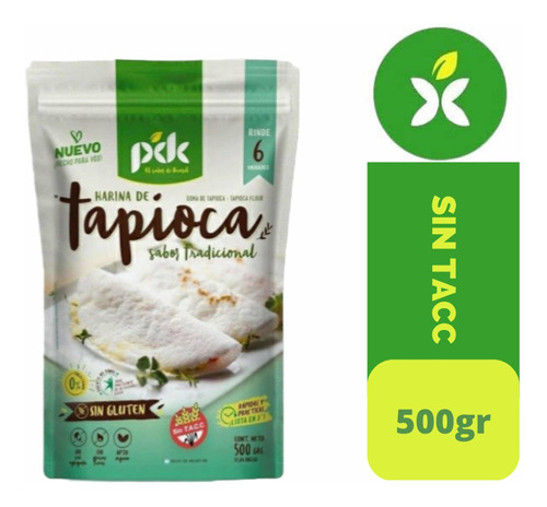 Harina De Tapioca Pdk Sin Tacc Apto Vegano X 500 Grs.