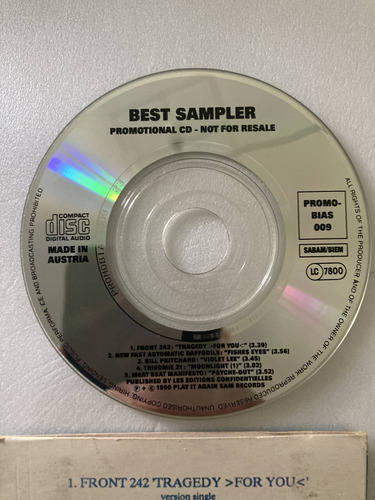 Front 242 Best Sampler - Promobias 009 Ltd ,raro Edición Limitada