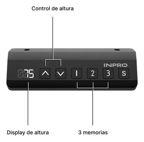 Escritorio Electrico Standing Desk Pro Duo Inpro Blanco
