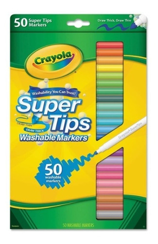 Crayola  Super Trips  Caja De 50 Marcadores Lavables 