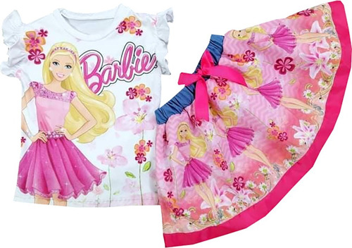 Falda + Blusa Para Niña Barbie - Ig