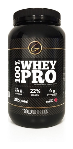 Imagen 1 de 1 de Suplemento en polvo Gold Nutrition  100% Whey Pro proteínas sabor frutilla en pote de 908g