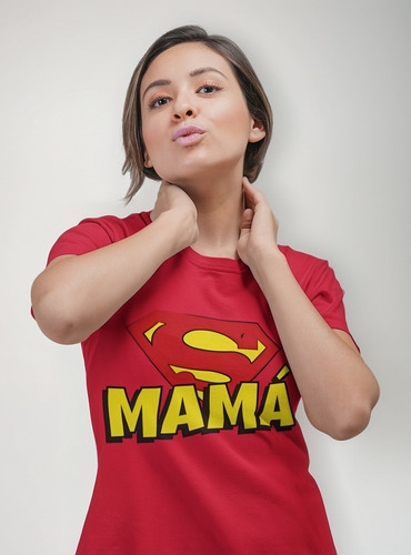 Polera Super Mama Heroina Estampadas Algodon