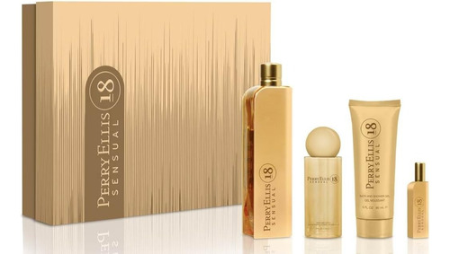 Set Perfume Para Dama Perry Ellis 18 Sensual 4 Piezas