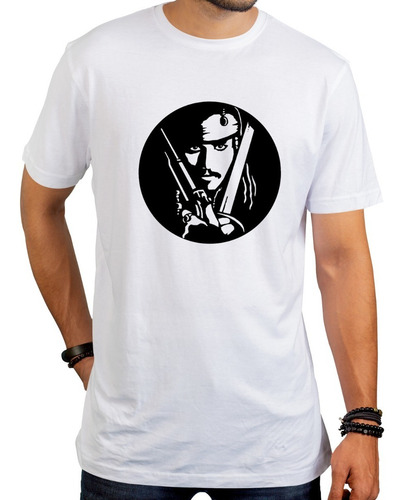 Imagen 1 de 6 de Remera Jack Sparrow Johnny Depp Cine Hombre Mujer Niños