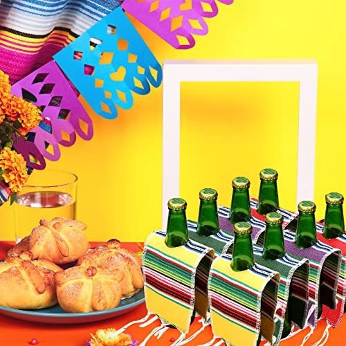 16 Paquetes De Mini Sarapes Con Poncho De Cerveza Para Mini