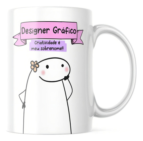 Caneca Xícara Personalizada Profissões Designer Gráfico Cor Branco
