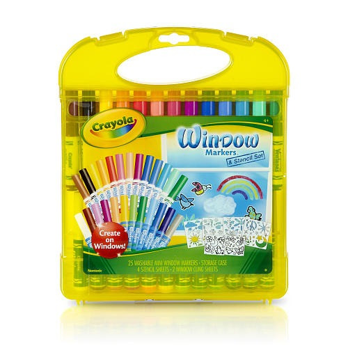 Crayola Lavable Ventana Marker Y Stencil Set