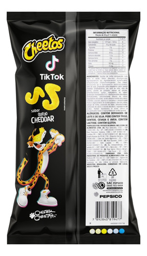 Salgadinho de Milho Cheetos Tik Tok queijo cheddar 75 g