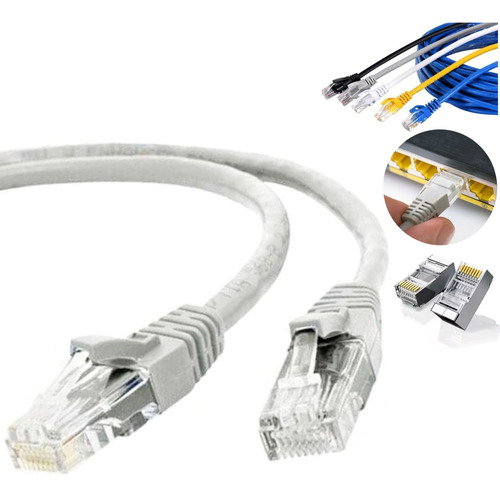 Cabo De Rede Md 15m Cat5e Utp Branco Rj45 Bobina Giga